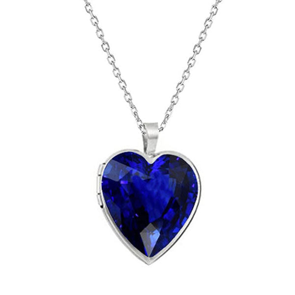 Cornflower Blue Sapphire Precious Stone Pendant 3-ct 14K White Gold – main view