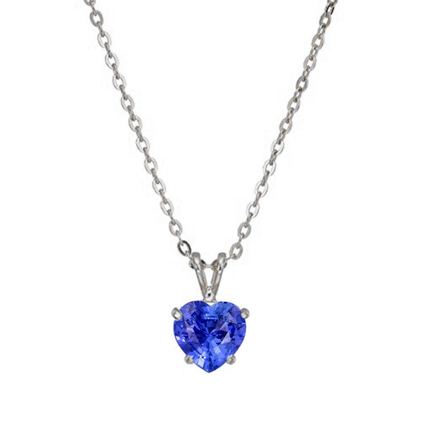 Bespoke Cornflower Blue Sapphire Stone Pendant Necklace 1 ct – main view