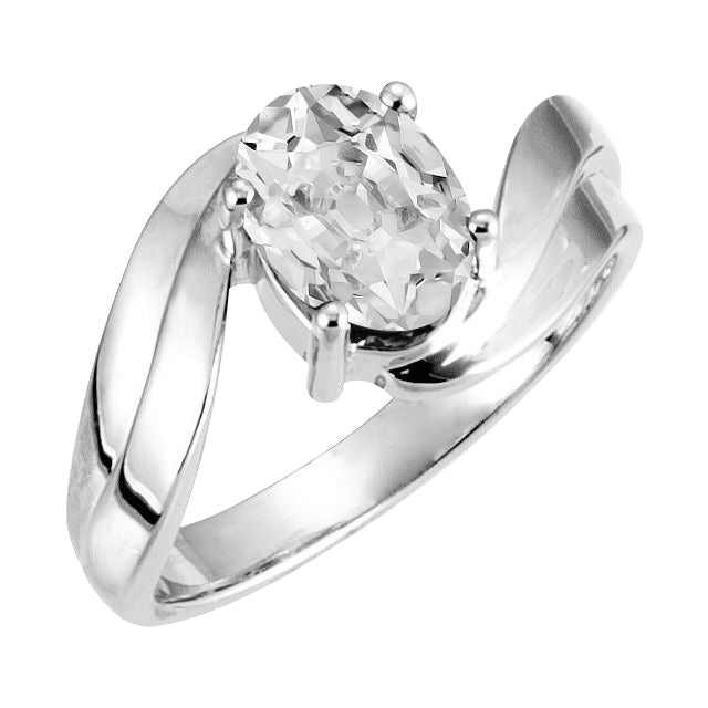 Solitaire Engagement Ring 14 Karat White Gold with Brilliant Diamond – main view