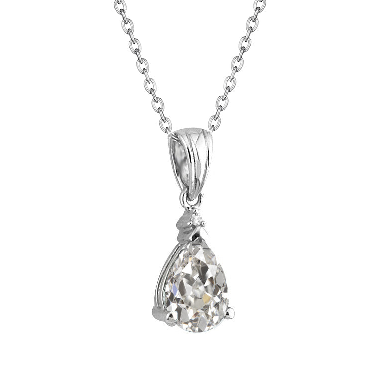 Natural Fine Diamond Drop Pendant – main view