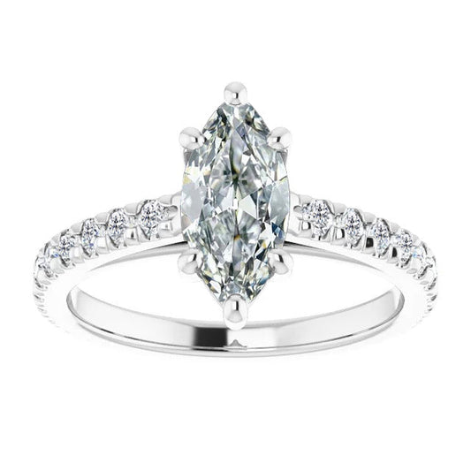 Marquise Brilliant Diamond ring in 14K White Gold – main view