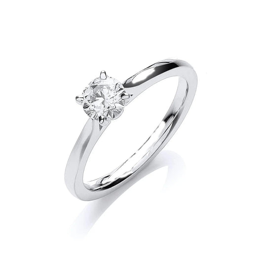 natural round diamond 1.50ct ring front view
