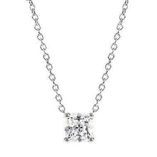 Sparkling 2.5 Ct White Gold Real Princess Cut Diamond Pendant Necklace