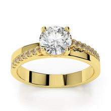 Sparkling 2.65 Carats Real Diamond Wedding Ring Yellow Gold 14K