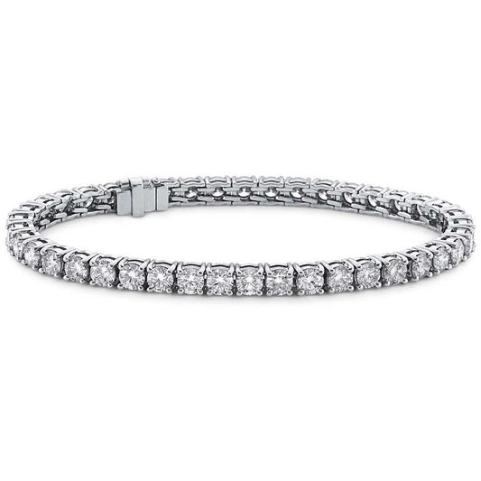 Sparkling 8.40 Ct Round Cut Natural Diamond Tennis Bracelet White Gold 14K