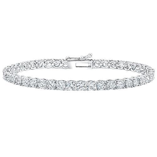 Sparkling 9 Carats Genuine Round Cut Diamond Tennis Bracelet WG 14K
