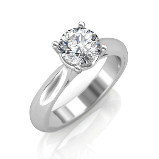 natural round diamond 1.51ct ring front view