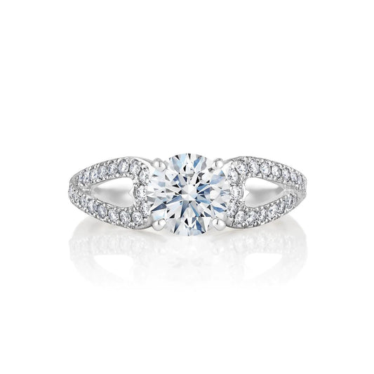 Sparkling Brilliant Cut Natural Diamond Solitaire Ring With Accents 2.80 Carats