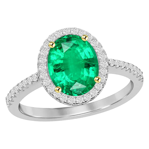 Premium Fine Emerald Gemstone Ring 2 ct – main view