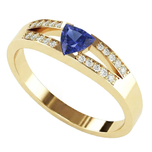 natural round sapphire 1ct ring side angle