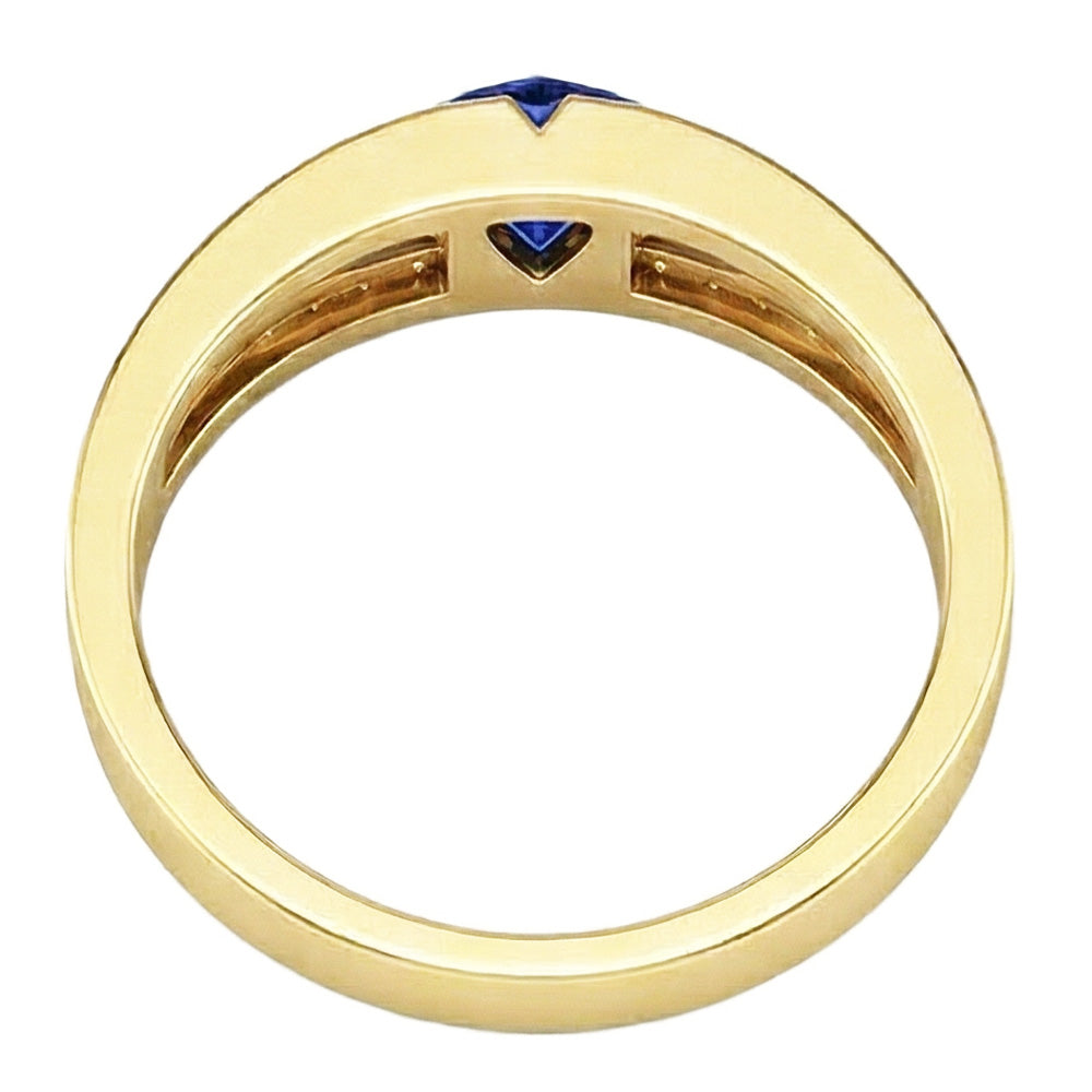 natural round sapphire 1ct ring top view
