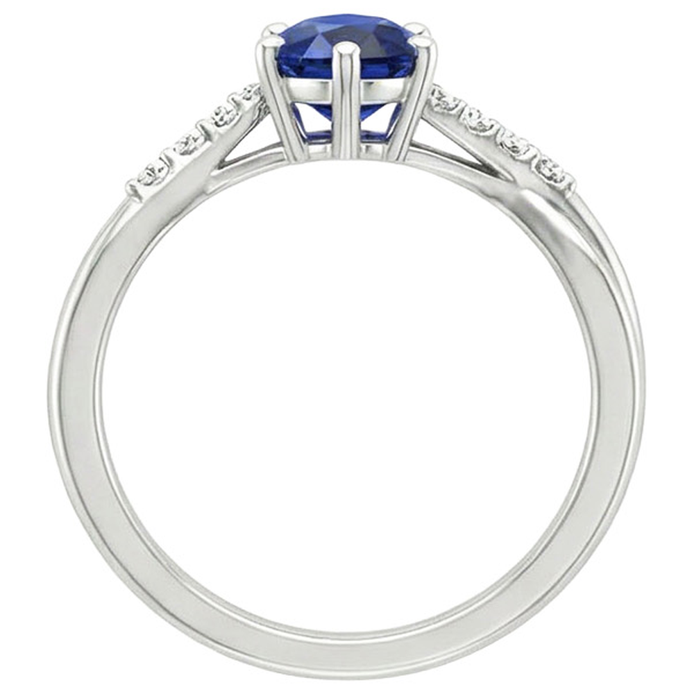 natural round sapphire 4.50ct ring side angle