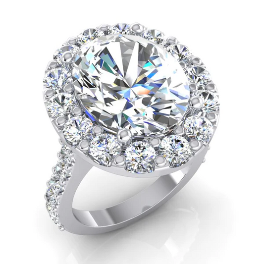natural round diamond 6ct ring front view