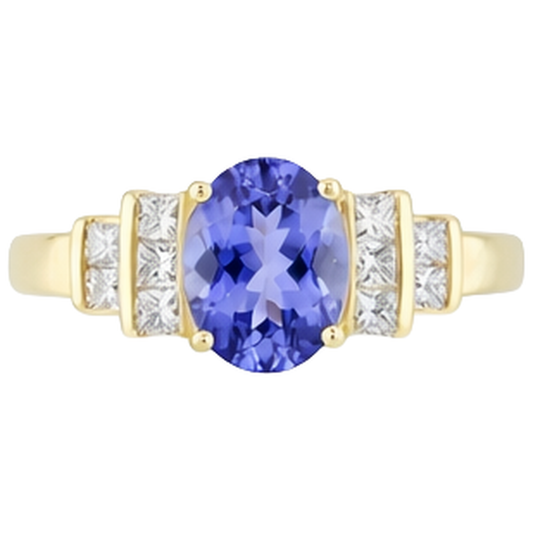 Sparkling Oval Tanzanite Natural Earth Mined DIAMOND ( NOT LAB GROWN )s 3 Carat Engagement Ring Jewellery
