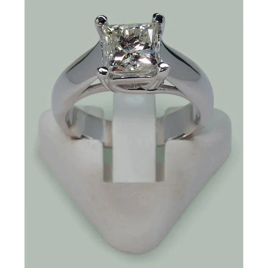natural princess diamond 2ct ring side angle
