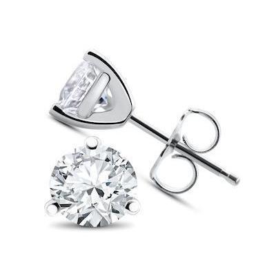 natural round diamond 5.00ct earring front view