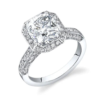 natural round diamond 4.30ct ring front view