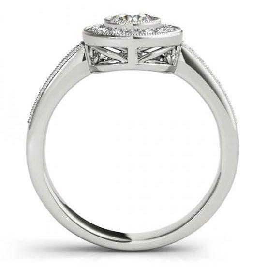 Sparkling Real Diamonds Halo Engagement 1.35 Carats Ring Gold