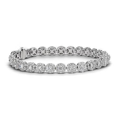 Sparkling Real Round Cut Diamond Tennis Bracelet White Gold 9.20 Ct Jewelry