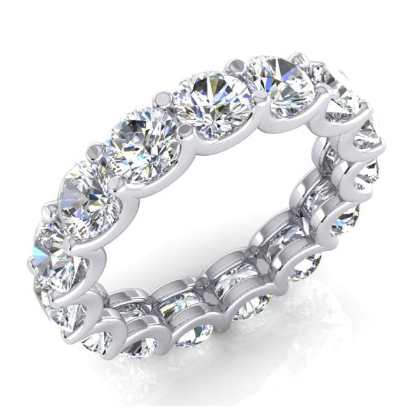 Sparkling Real Round Natural Earth Mined Diamond Eternity Gold Band 4.2 mm 4.80 Carats