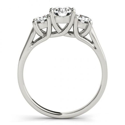 Sparkling Round Brilliant 1.65 Carat Genuine Diamond 3 Stone Ring