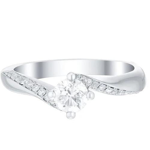 natural round diamond 2.50ct ring front view