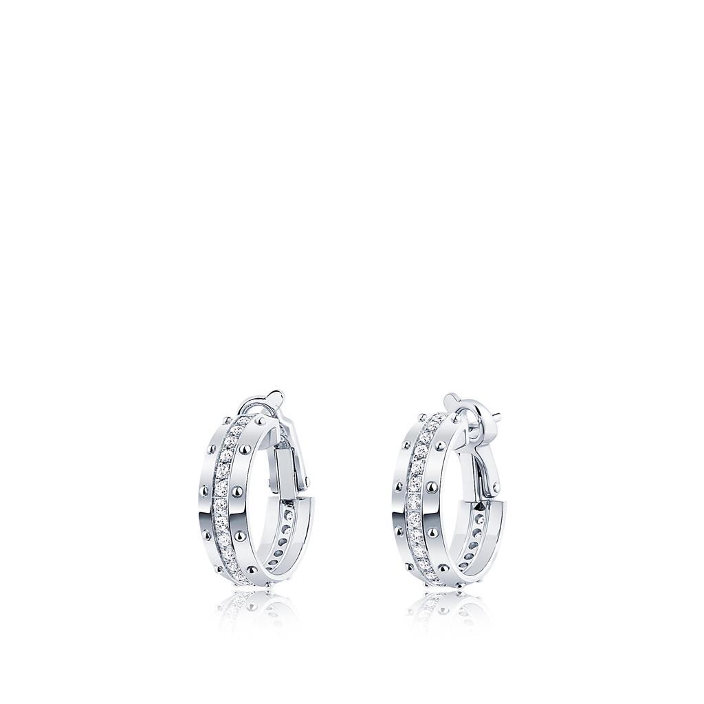 Sparkling Round Cut 3.20 Ct Genuine Diamonds Lady Hoop Earrings Gold White