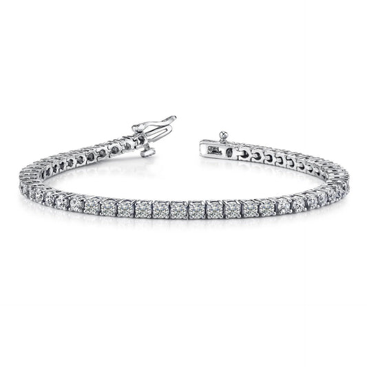 Sparkling Round Cut Genuine Diamonds Tennis Bracelet White Gold 5 Carats