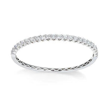 Sparkling Round Cut Natural Diamond 5 Carats Bangle 14K White Gold