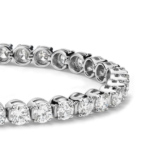 Sparkling Round Cut Natural Diamond Tennis Bracelet 6 Carat White Gold 14K