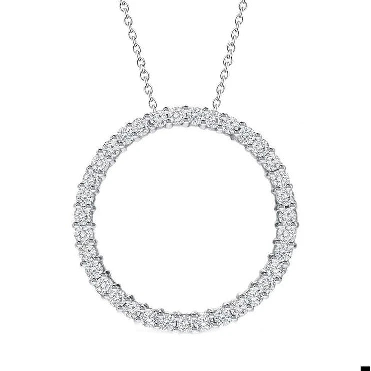 Sparkling Round Real Diamond Pendant Solid White Gold Jewelry New 4 Ct.