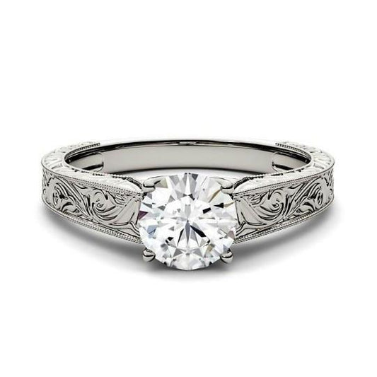 natural round diamond 2.75ct ring front view