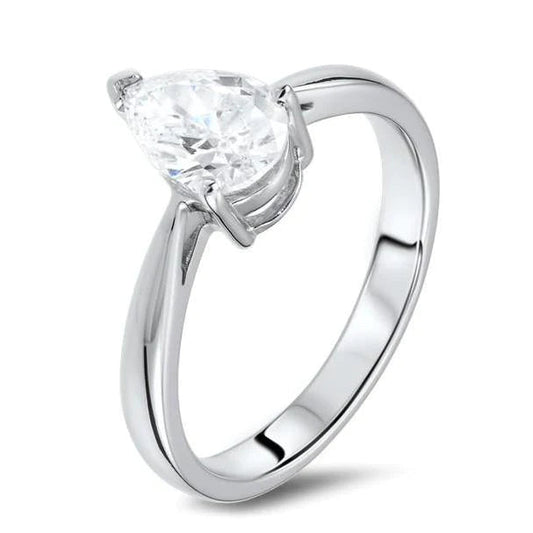 natural pear diamond 1.90ct ring front view