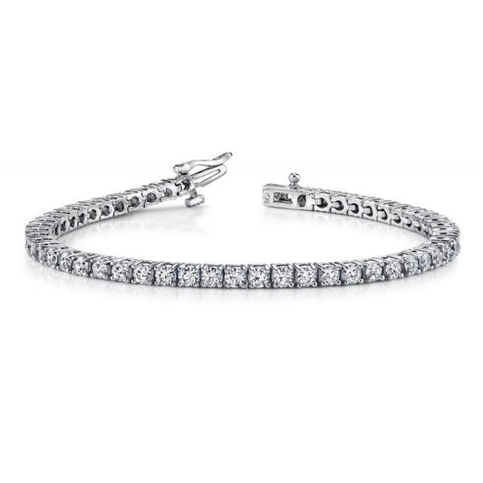 Sparkling White Gold 14K 8.10 Carats Real Diamonds Basic Tennis Bracelet