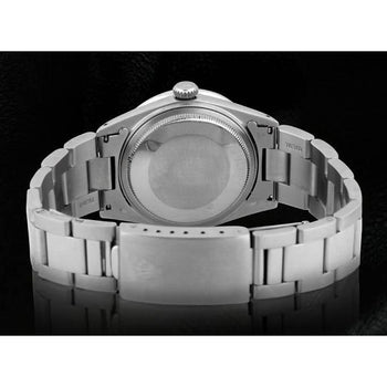 Sparkling Blue Diamond Dial Bezel Datejust Rolex Men Watch Ss QUICK-SET