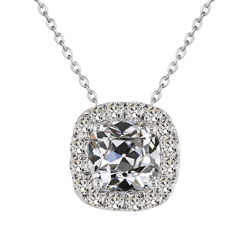 Genuine Fine Diamond Pendant 3.50 ct 14K White Gold – main view