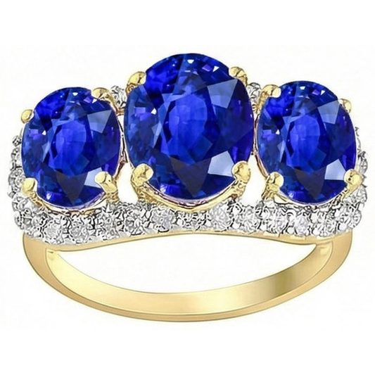 Sri Lanka Blue Sapphire Round Natural Earth Mined DIAMOND ( NOT LAB GROWN )s 6 Ct Ring Jewellery