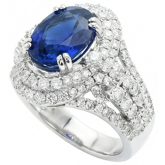 Sri Lanka Ceylon Sapphire Engagement Ring