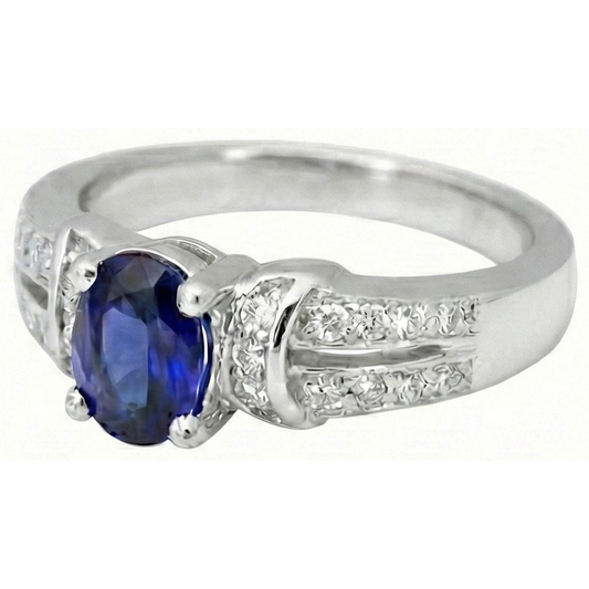 Sri Lanka Gems Ring With Natural Earth Mined Diamonds