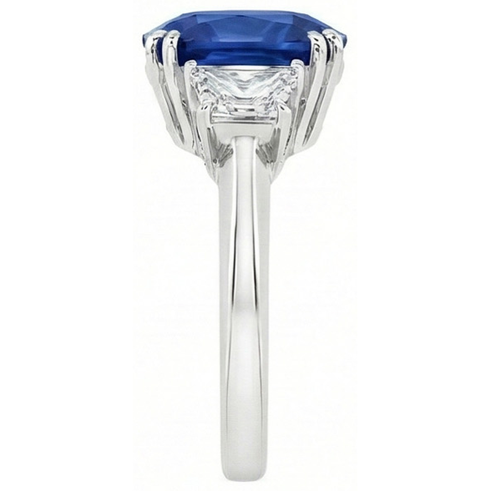 Sri Lankan Blue Sapphire Asscher Natural Earth Mined DIAMOND ( NOT LAB GROWN ) Ring 2 Ct. WG 14K
