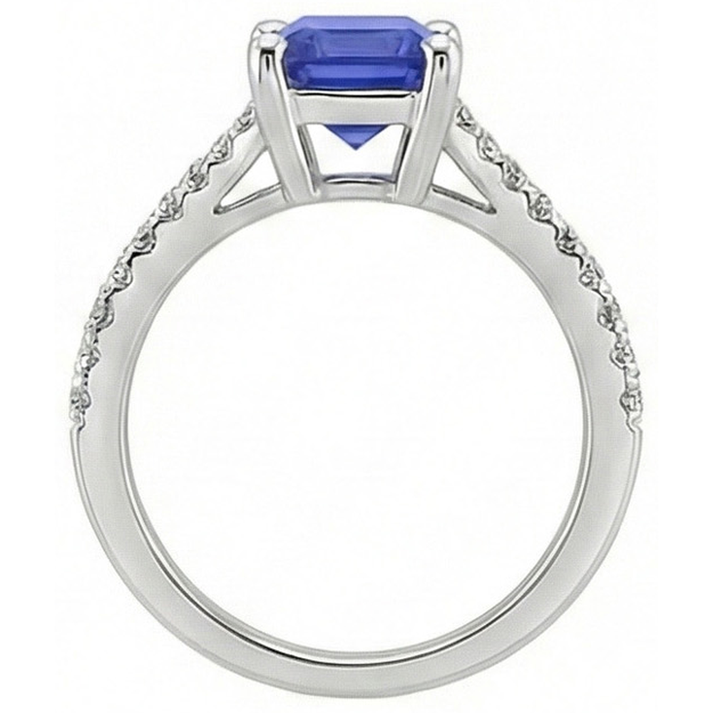 natural emerald sapphire 4ct ring on white background