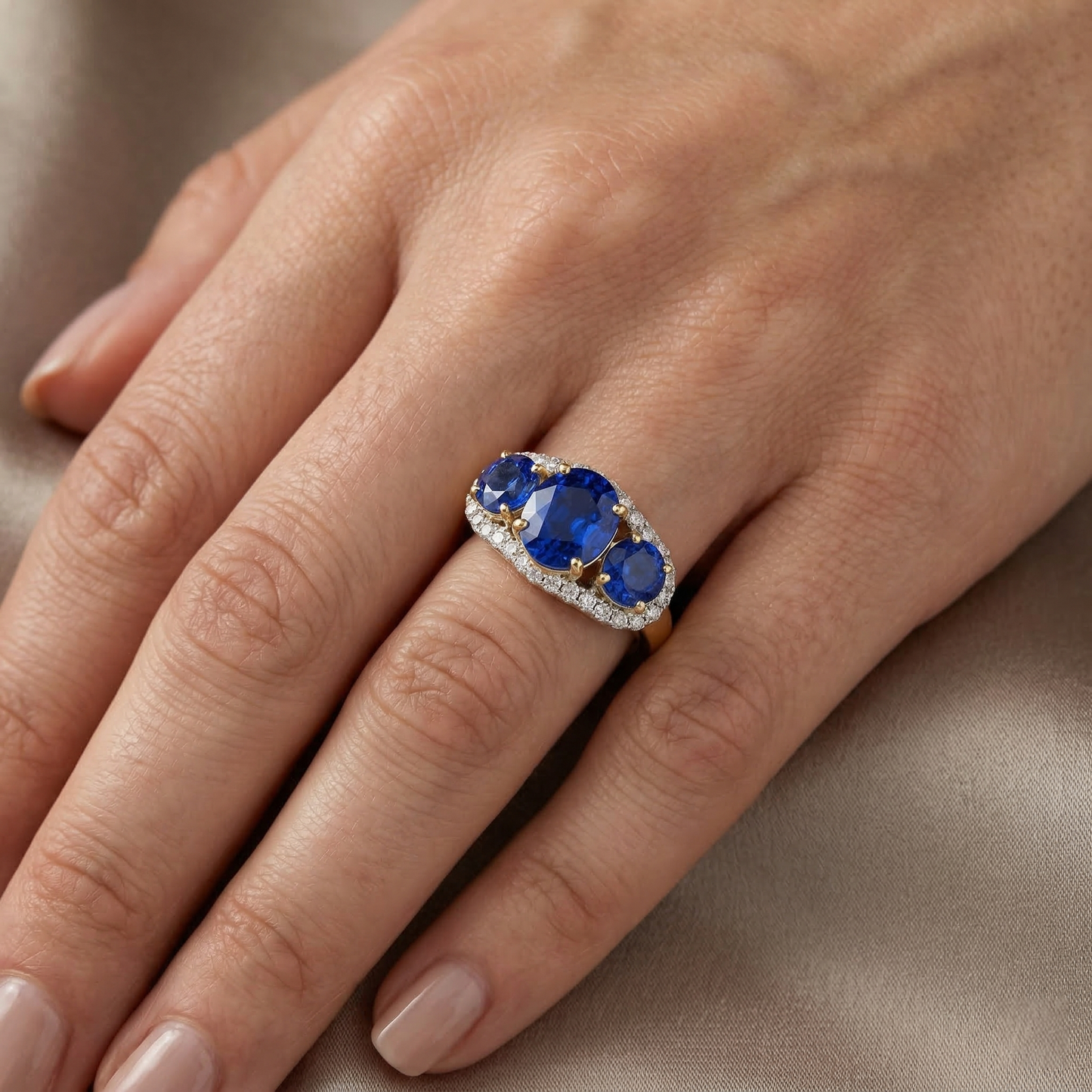 Sri Lanka Blue Sapphire Round Natural Earth Mined DIAMOND ( NOT LAB GROWN )s 6 Ct Ring Jewellery
