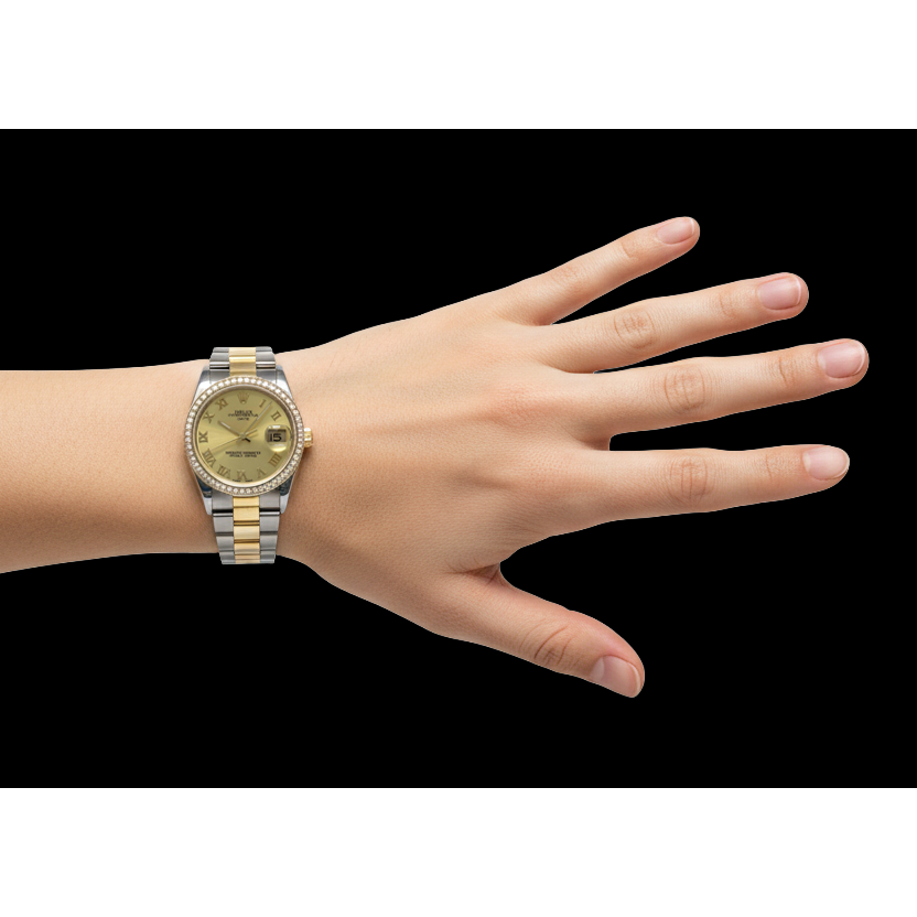 Ss & Gold Ladies Man Rolex Date Series Watch Two Tone