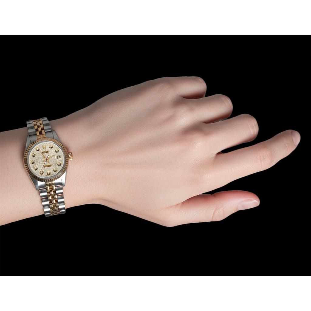 Ss & Yellow Gold Jubilee Rolex Natural Earth Mined Diamond Dial Lady Watch Rolex P2