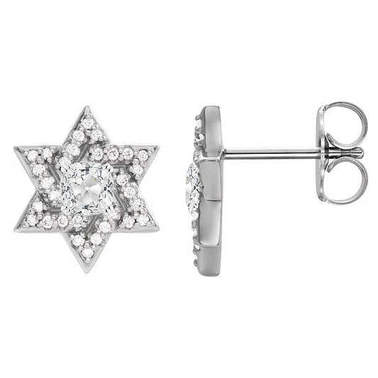 Diamond Earrings 5.25-ct 14K White Gold – front view