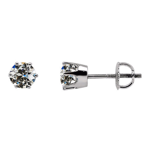 Stud Earrings 14K White Gold with Brilliant Diamond – main view