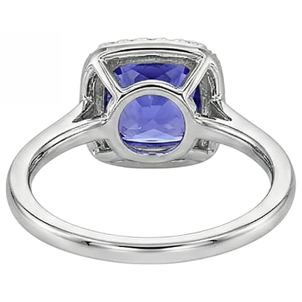 Tanzanite And Natural Earth Mined Diamonds 7.75 Ct Ring 14K White Gold New
