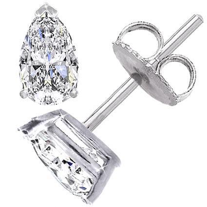 Teardrop Studs Real Diamond Earrings