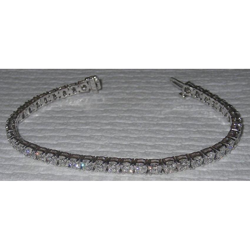 Tennis Bracelet 10.10 Carat Genuine Diamonds Sparkling White Gold