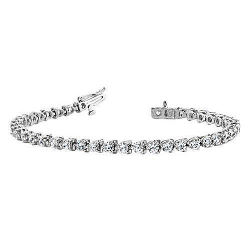 Tennis Bracelet 8.60 Carats Round Genuine Diamonds White Gold 14K